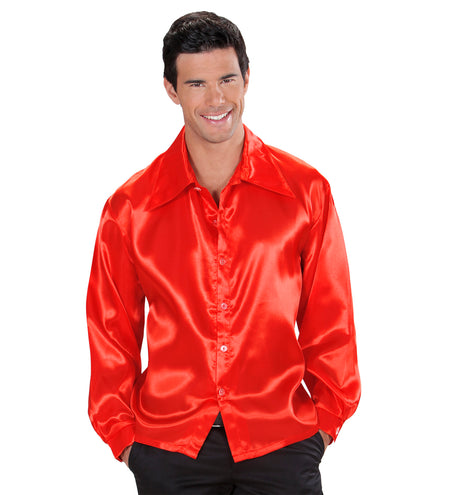 e-carnavalskleding-SYK Disco blouse rood Bennie heren