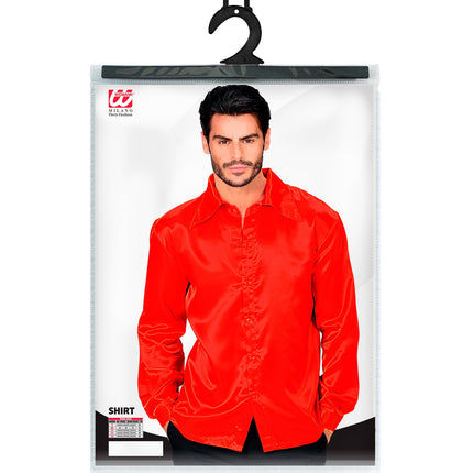 e-carnavalskleding-SYK Disco blouse rood Bennie heren