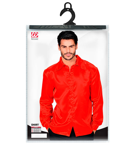 e-carnavalskleding-SYK Disco blouse rood Bennie heren