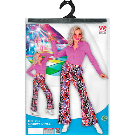 e-carnavalskleding-SYK Disco broek groovy stijl jaren 70 dames