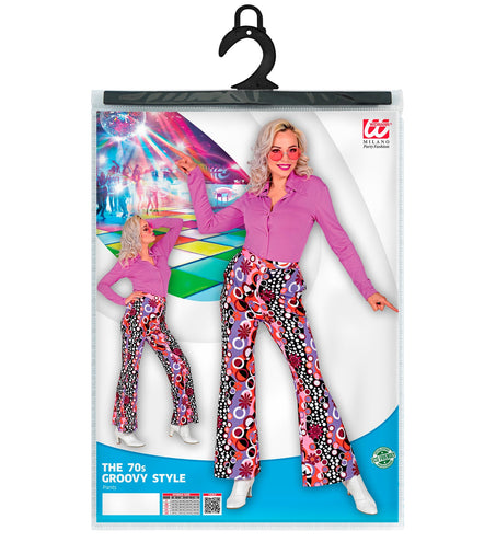 e-carnavalskleding-SYK Disco broek groovy stijl jaren 70 dames