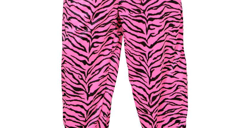 e-carnavalskleding-SYK Disco broek roze zebra print