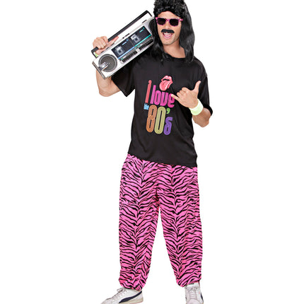e-carnavalskleding-SYK Disco broek roze zebra print