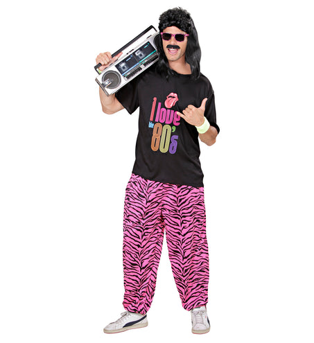 e-carnavalskleding-SYK Disco broek roze zebra print