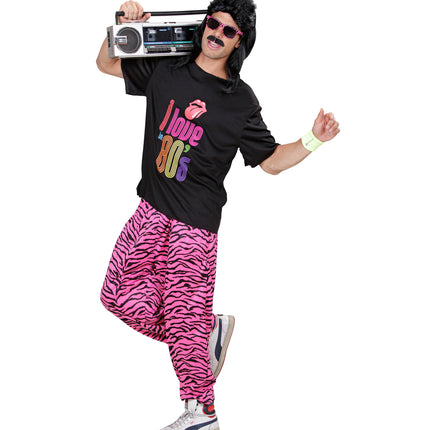 e-carnavalskleding-SYK Disco broek roze zebra print