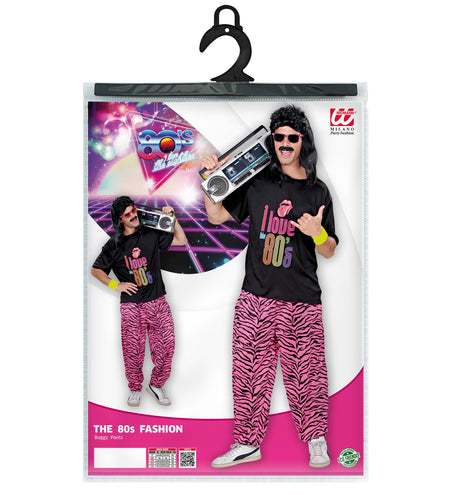 e-carnavalskleding-SYK Disco broek roze zebra print