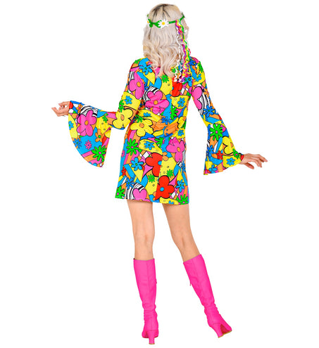 e-carnavalskleding-SYK Disco hippie jurk jaren 70 dames