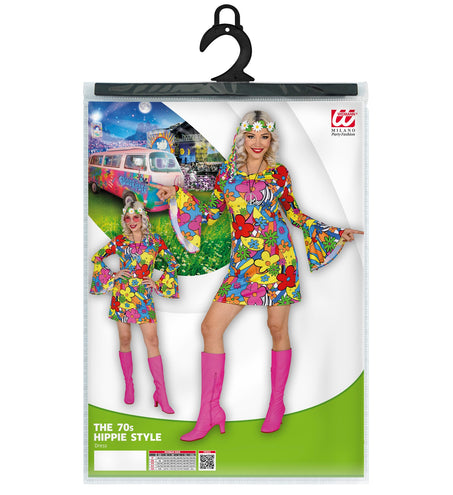 e-carnavalskleding-SYK Disco hippie jurk jaren 70 dames