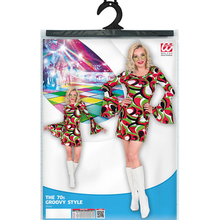 e-carnavalskleding-SYK Disco jurkje jaren 70 dames