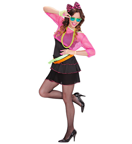 e-carnavalskleding-SYK Disco kostuum jaren 80 neon Marly dames