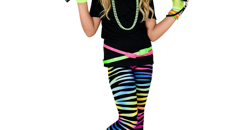 e-carnavalskleding-SYK Disco legging neon dierenprint jaren 80 kinderen
