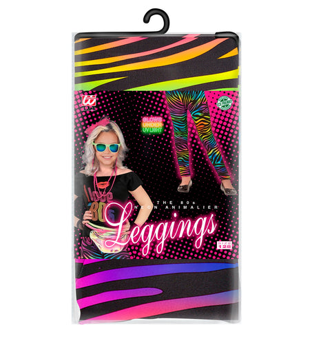 e-carnavalskleding-SYK Disco legging neon dierenprint jaren 80 kinderen