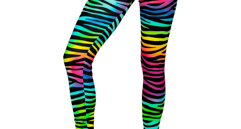 e-carnavalskleding-SYK Disco legging neon zebraprint dames