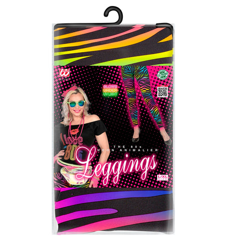 e-carnavalskleding-SYK Disco legging neon zebraprint dames