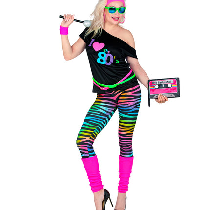 e-carnavalskleding-SYK Disco pak 80's neon dames