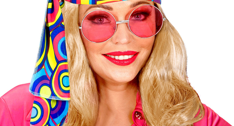 e-carnavalskleding-SYK Disco pruik hippie met hoofdband blond