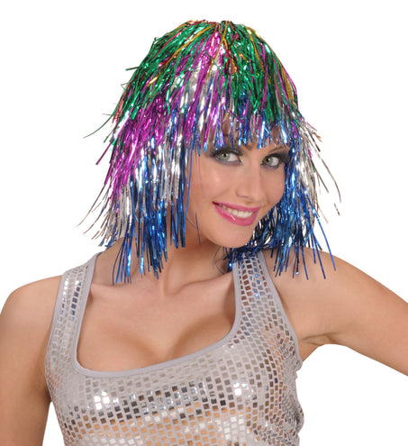 e-carnavalskleding-SYK Disco pruik lurex meerkleurig