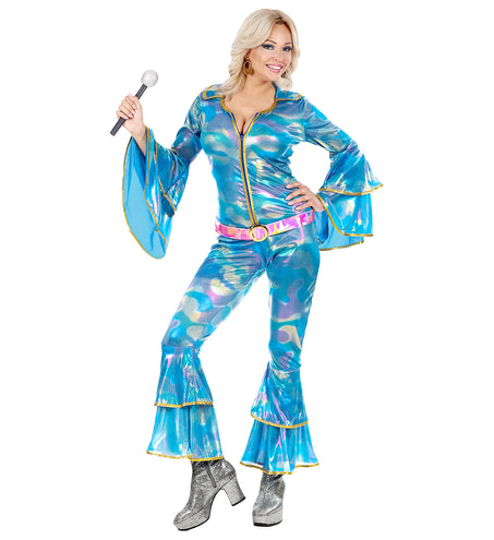 e-carnavalskleding-SYK Disco queen jumpsuit blauw