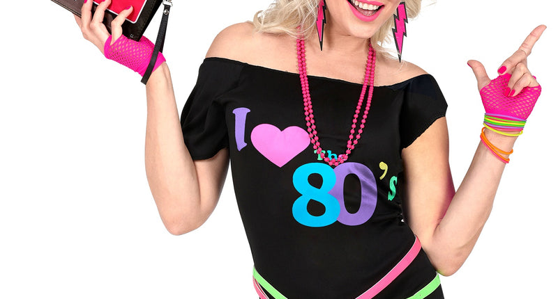 e-carnavalskleding-SYK Disco shirt dames 80's neon