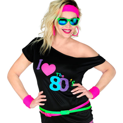 e-carnavalskleding-SYK Disco shirt dames 80's neon