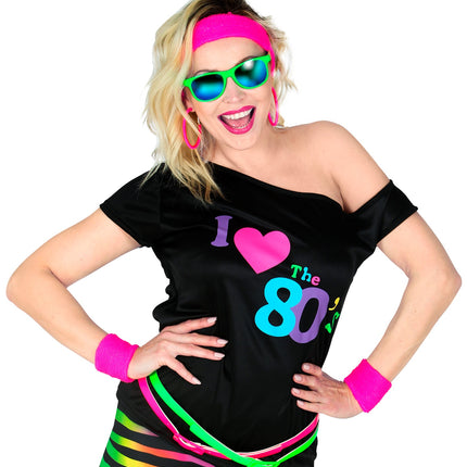 e-carnavalskleding-SYK Disco shirt dames 80's neon
