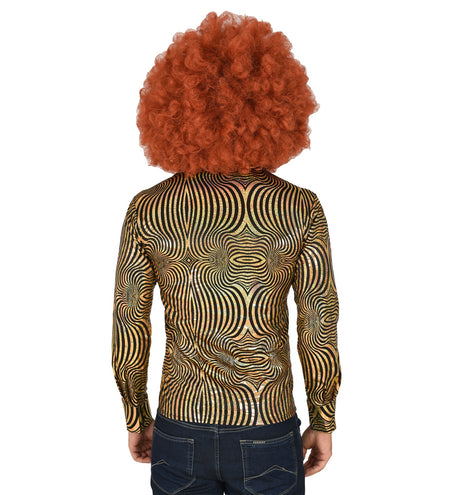 e-carnavalskleding-SYK Disco shirt jaren 70 goud heren