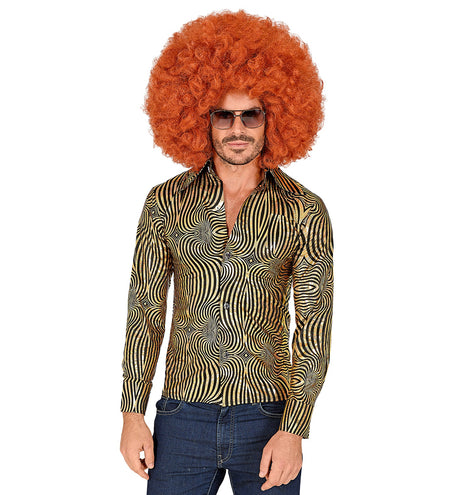 e-carnavalskleding-SYK Disco shirt jaren 70 goud heren