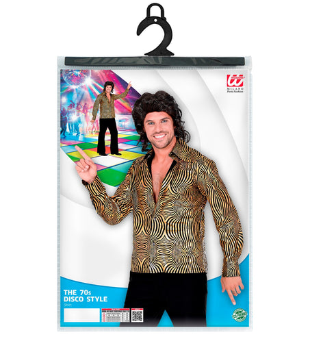 e-carnavalskleding-SYK Disco shirt jaren 70 goud heren
