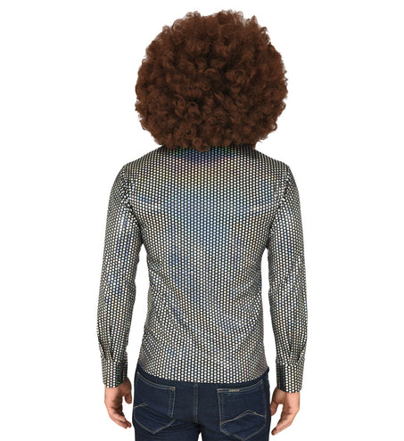 e-carnavalskleding-SYK Disco shirt jaren 70 zilver heren