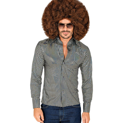 e-carnavalskleding-SYK Disco shirt jaren 70 zilver heren