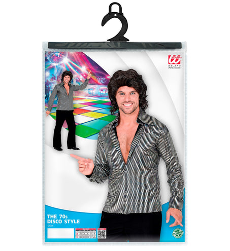 e-carnavalskleding-SYK Disco shirt jaren 70 zilver heren