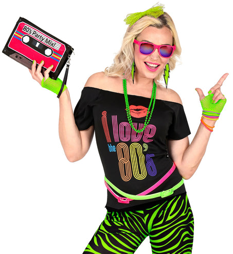 e-carnavalskleding-SYK Disco verkleedset jaren 80 neon groen