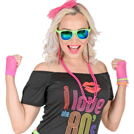 e-carnavalskleding-SYK Disco verkleedset jaren 80 neon roze