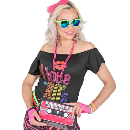 e-carnavalskleding-SYK Disco verkleedset jaren 80 neon roze