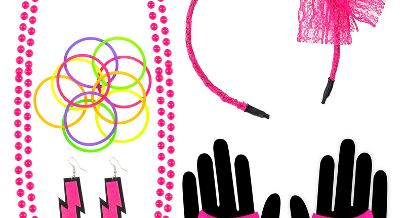 e-carnavalskleding-SYK Disco verkleedset jaren 80 neon roze