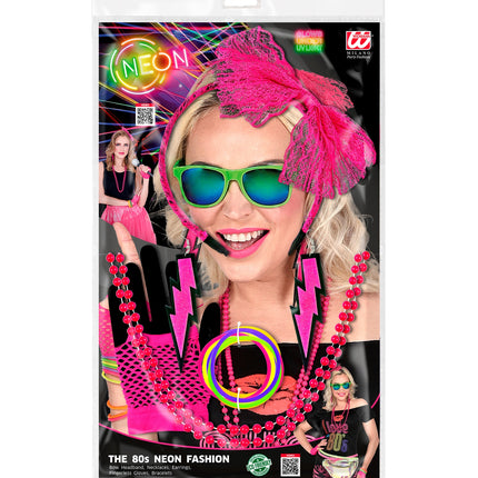 e-carnavalskleding-SYK Disco verkleedset jaren 80 neon roze
