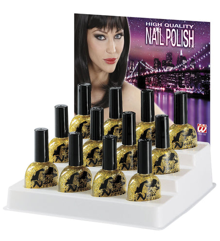 e-carnavalskleding-SYK display nagellak glitter goud