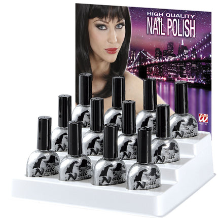 e-carnavalskleding-SYK display nagellak zilver