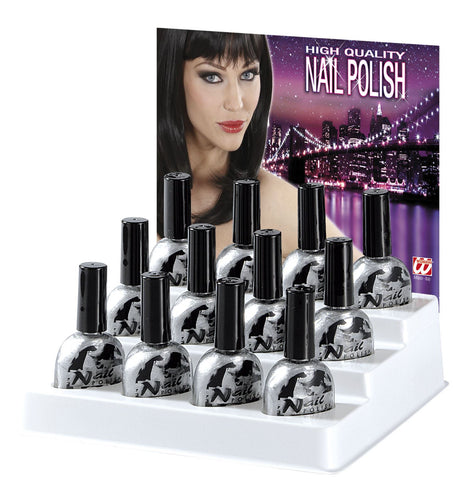 e-carnavalskleding-SYK display nagellak zilver