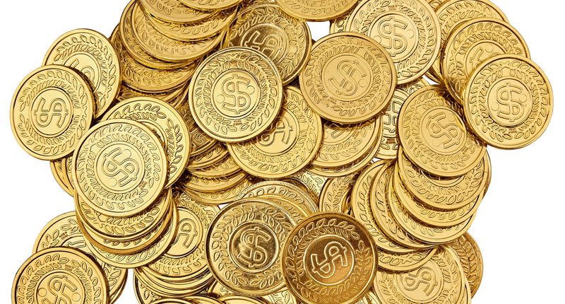 e-carnavalskleding-SYK Dollar munten goud