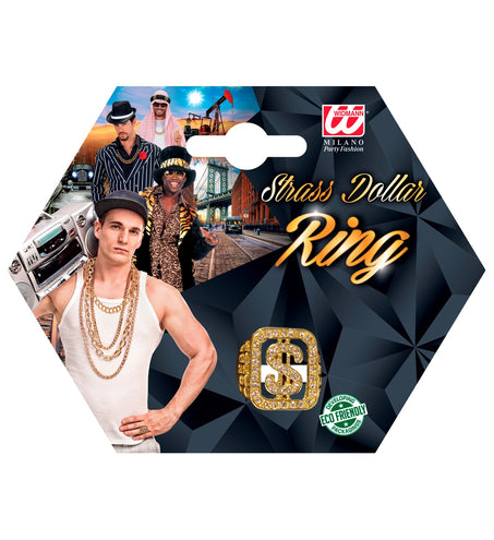 e-carnavalskleding-SYK Dollar pooier ring met diamanten