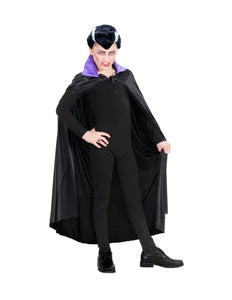 e-carnavalskleding-SYK Dracula cape zwart met paarse kraag kinderen