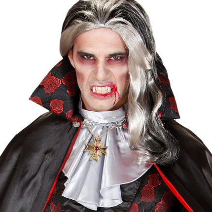e-carnavalskleding-SYK Dracula ketting met ringen Robijn