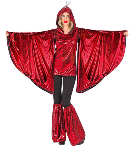 e-carnavalskleding-SYK Draken pak rood dames