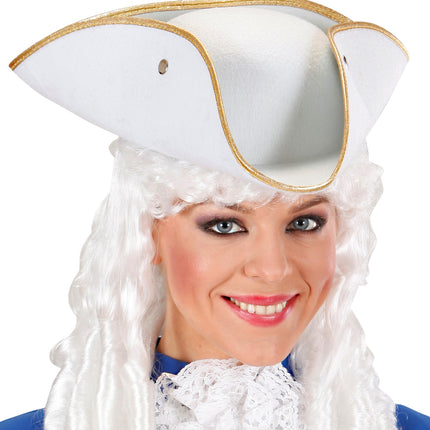e-carnavalskleding-SYK Driesteek hoed in wit