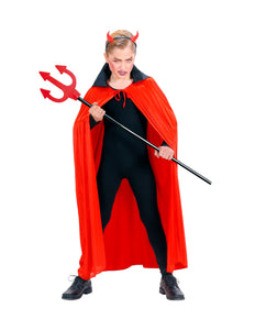e-carnavalskleding-SYK Duivel cape rood met zwart kraag kind