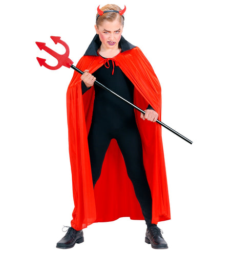 e-carnavalskleding-SYK Duivel cape rood met zwart kraag kind