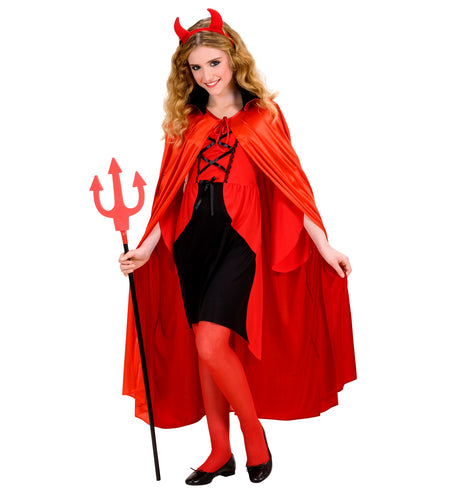 e-carnavalskleding-SYK Duivel cape rood met zwart kraag kind
