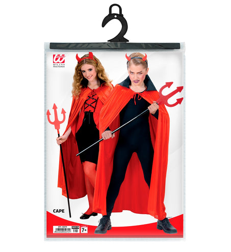 e-carnavalskleding-SYK Duivel cape rood met zwart kraag kind