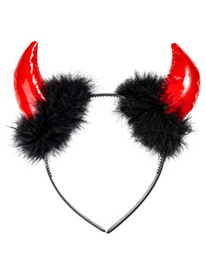 e-carnavalskleding-SYK Duivel hoorntjes met marabou